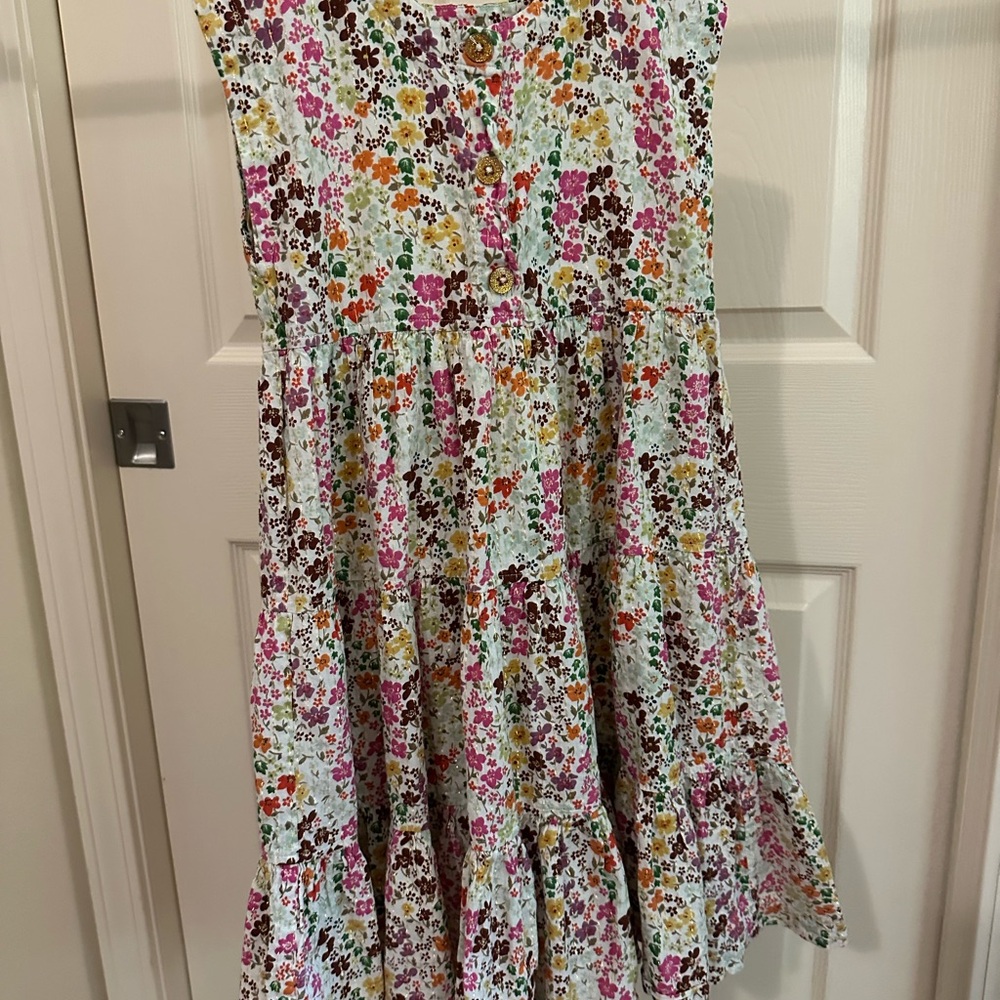 Girls Pink Chicken Floral Dress